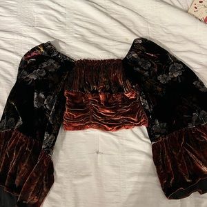 Free People velvet crop top